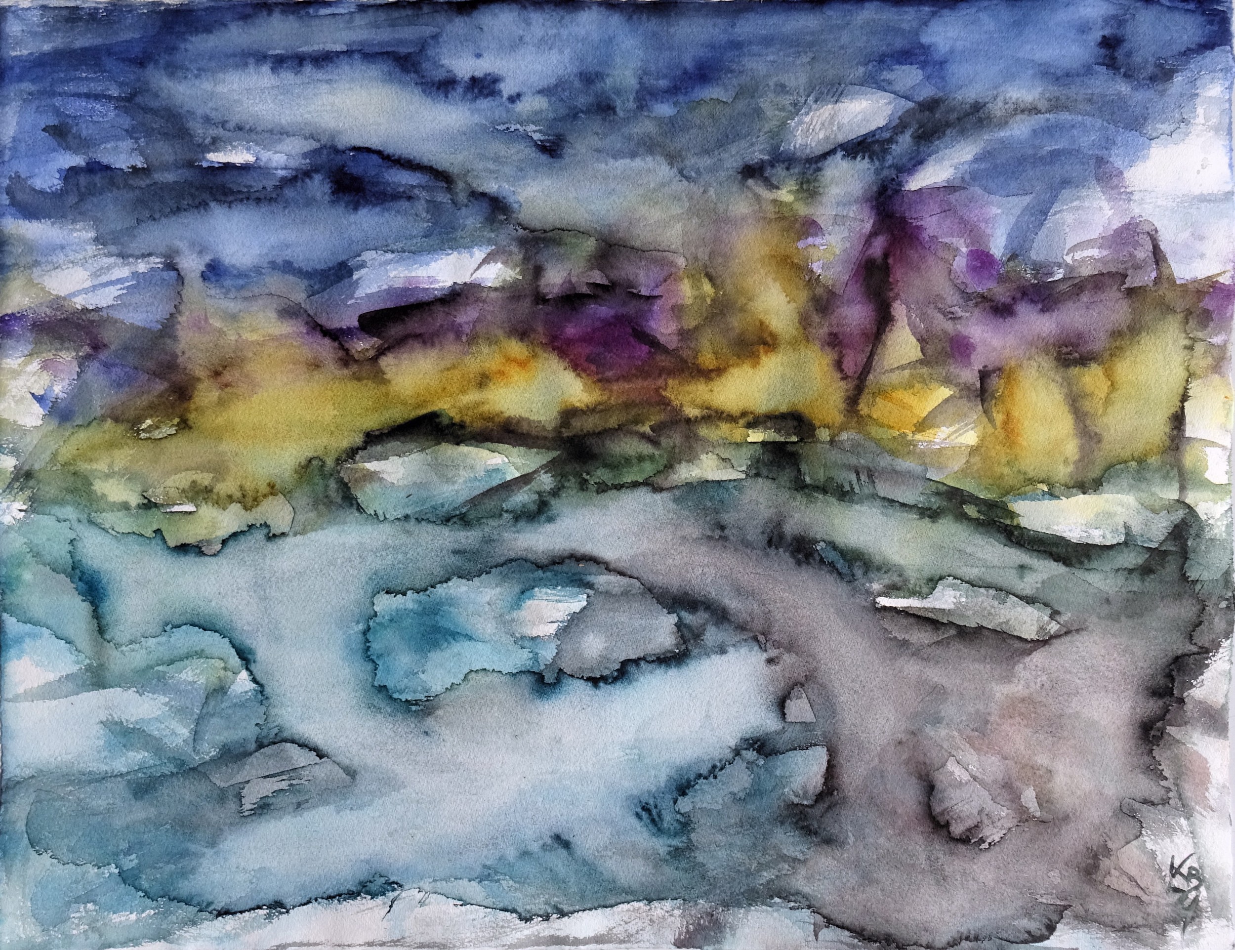 Longing for Islay - Bruichladdich, Watercolour 65 x 50 cm, © 2021 by Klaus Bölling
